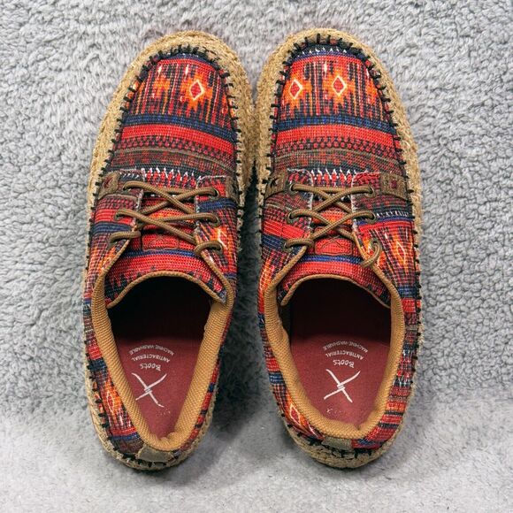 Twisted X Driving Moc Womens Size 9 Loafers Shoes Weave Red Multi WCL0008 - Picture 5 of 9